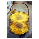 Uber Chill Counter-top Refrigerator Model UB-CH1-AC/DC And Decorative Metal 2-Tier Sunflower Stand