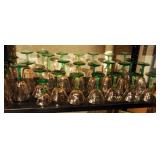 Colored Glass Stemware Set Including Parfait Glasses, Champagne Glasses, Dessert Glasses, Wine Glass