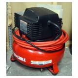 Porter Cable 6 Gallon Pancake Air Compressor Model CF2600, 135 psi, Includes Pneumatic Hose And Tire
