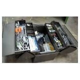 18" Craftsman Toolbox, Contents Include Craftsman Wrenches, Sockets, Heath Kit, Soldering Iron, And 