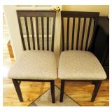 Solid Wood Upholstered Dining Chairs, Qty 2, 35.5" Tall