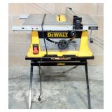 DeWalt 10" Table Saw Model VW744 Type 2, On Stand, Powers On