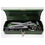 Ratchet And Socket Set, Includes Swivel, Slide, Extender And More, In Metal Tool Box