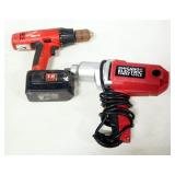 Milwaukee Power-Plus 18 Volt Drill, And Chicago Electric Corded 1/2" Impact Wrench, Powe