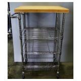 Rolling Kitchen Utility Cart, 3 Adjustable Shelves, 40" High x 24" Wide x 19.75" Deep