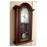 Waltham Chime Battery Operated Pendulum Wall Clock, 26.5" x 15" x 5"