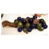 Vintage Glass Grapevine With Wood Stem, 17"