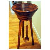Pomerantz 17" Wood Salad Bowl On 28" Stand, And Includes Spoon And Fork