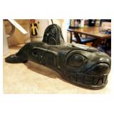 Greg Wolf Carved Soap Stone Whale 6" x 14.5"