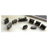 Boyd Perry Pewter Collectible Train Including Engine And Train Cars, Total Qty 9 Pieces