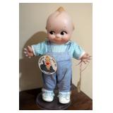 Vintage 1974 Vinyl Cameo Kewpie Doll In Original Box, 15" Tall, And 1993 Porcelain Kewpie Zookeeper,