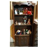 Mid Century Mediterranean 2-Piece Bookcase With Adjustable Shelf And Storage Cabinet 72" x 30" x 13"