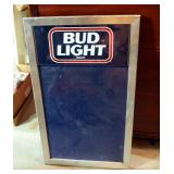 Metal Framed Bud Light Advertisement Board, 29" x 17.25"