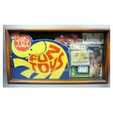 Vintage "The Toyhouse" Fun Toys Sampler Display Box, Includes Squirt Guns, Puzzle, Airplane And Scat