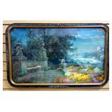 Hermann Rudisuhli Munchen (Swiss, 1864-1944), "Villengarten" Print, Framed, Under Glass, 32.5" Wide 