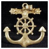 Gold Anchor Pendant Marked 14k