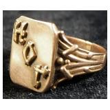 Gold Ring Marked 10 (Believed to Be 10k) Size 9-3/4