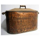 Oval Copper Tub With Lid And Side Handles And Aluminum Tea Kettle