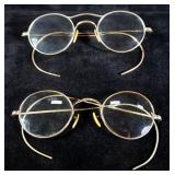 Vintage Eyeglass Collection, Quantity 5, 1 Marked 12K GF, 3 Marked 1/10 12K GF, And 1 Unmarked