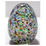 Murano Glass Egg Paperweight And Stone Bookend