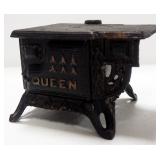 Queen Cast-Iron Stove Bank, Approx 3.75" High