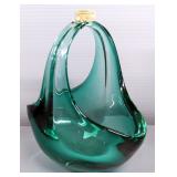 Glass Vase Collection, Qty 4, 1 Is Crystal, 2 Bud Vases, And Flower Basket