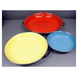 Enamel Covered Skillets, Made In Yugoslavia, Sizes 15, 20, And 25