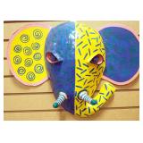 Gina Truex "Kindred Spirits" Paper-mache Art Masks Of Elephant And Zebra