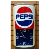 Pepsi Can Dimensional Wall Clock, 12.5" Wide x 24" High x 6.5" Deep