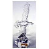 Wonders Of The Wild Crystal Figurines Of Bald Eagle, 6.75" High, And Dolphin, 5.5" High