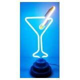 Advantage Industries Neon Style Martini Glass Table Light Model AD599, 16.5" High, Powers On