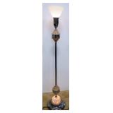 Akro Agate Floor Lamp, 58" High, Powers On, Base Also Lights Up