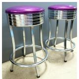 Vitro Vinyl Topped Diner Stools, Qty 2