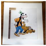 Original Disney Promotional Sales Animation Cel Artwork Of Goofy And Pluto, Sep 29, 1976, With In-Ho