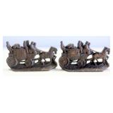 W. H. Howell Co. Horse Drawn Carriage Bookends, Qty 2
