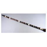 African Walking Stick With Calcified Material Inlay, Approx 37.25" Long
