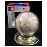1958 New York Yankees Team Autographed Baseball Includes Mickey Mantle, Yogi Berra, And More, 26 Tot