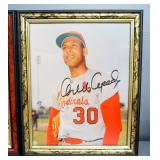 Rod Carew (HOF), Orlando Cepeda (HOF), And James Catfish Hunter (HOF) Autographed Photos, All Framed