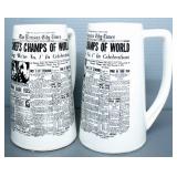 Kansas City Chiefs 1970 Super Bowl Champions Ceramic Mugs Qty 2, And Kansas City Royals 1985 World S