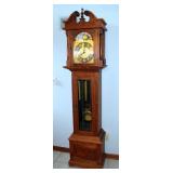 Solid Wood Emperor Grandfather Clock, Dial Marked Made In West Germany, 81" x 19.5" x 12.25", Chimes
