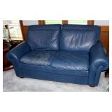 "Leather Center" Two Cushion Leather Love Seat, 33" x 70" x 37.5"