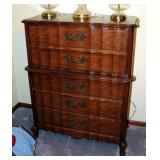 Solid Wood 5-Drawer Victorian Style Chest Of Drawers, 48" x 37" x 19.5"
