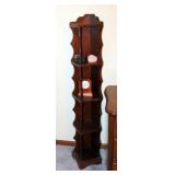 Solid Wood Corner Shelf 54" x 8" x 8", With Battery Operated Clock And Metal Trinket Box