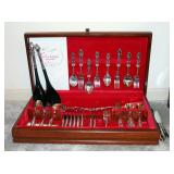 Reed & Barton Silver Plate Flatware Set In Lined Chest, Total Qty 52 Pieces