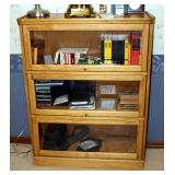 Three-Door Solid Wood Barrister Bookcase With Glass Fronts, 48" x 36" x 13"