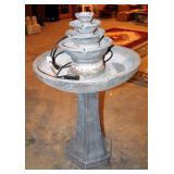 40" Cast Resin Birdbath Fountain With 24" Bowl