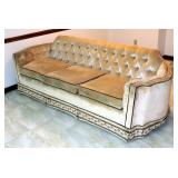 Retro Velour 3-Cushion Button Tufted Sofa, 29" x 88" x 37"