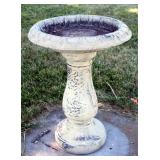 2-Piece Concrete Bird Bath 25" Tall, With 19" Round Basin