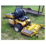 Walker Gas Powered Riding Lawn Mower With 48" Deck & Hydraulic Dump Bed, Model MTGHS, 20 HP, In Work