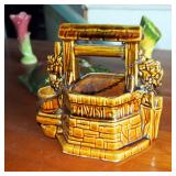 Roseville 7.5" Wall Pocket, Bud Vases QTY.2 And McCoy Wishing Well
